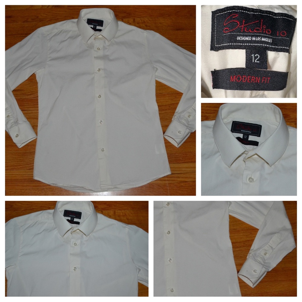 Youth boys Studio 10 long-sleeve button-down, size 12